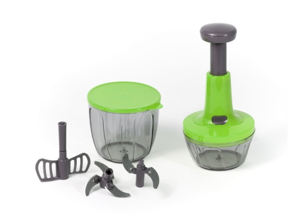 Mini Tritatutto Manuale 2 in 1 – Tagliaverdure e Tritatore Portatile