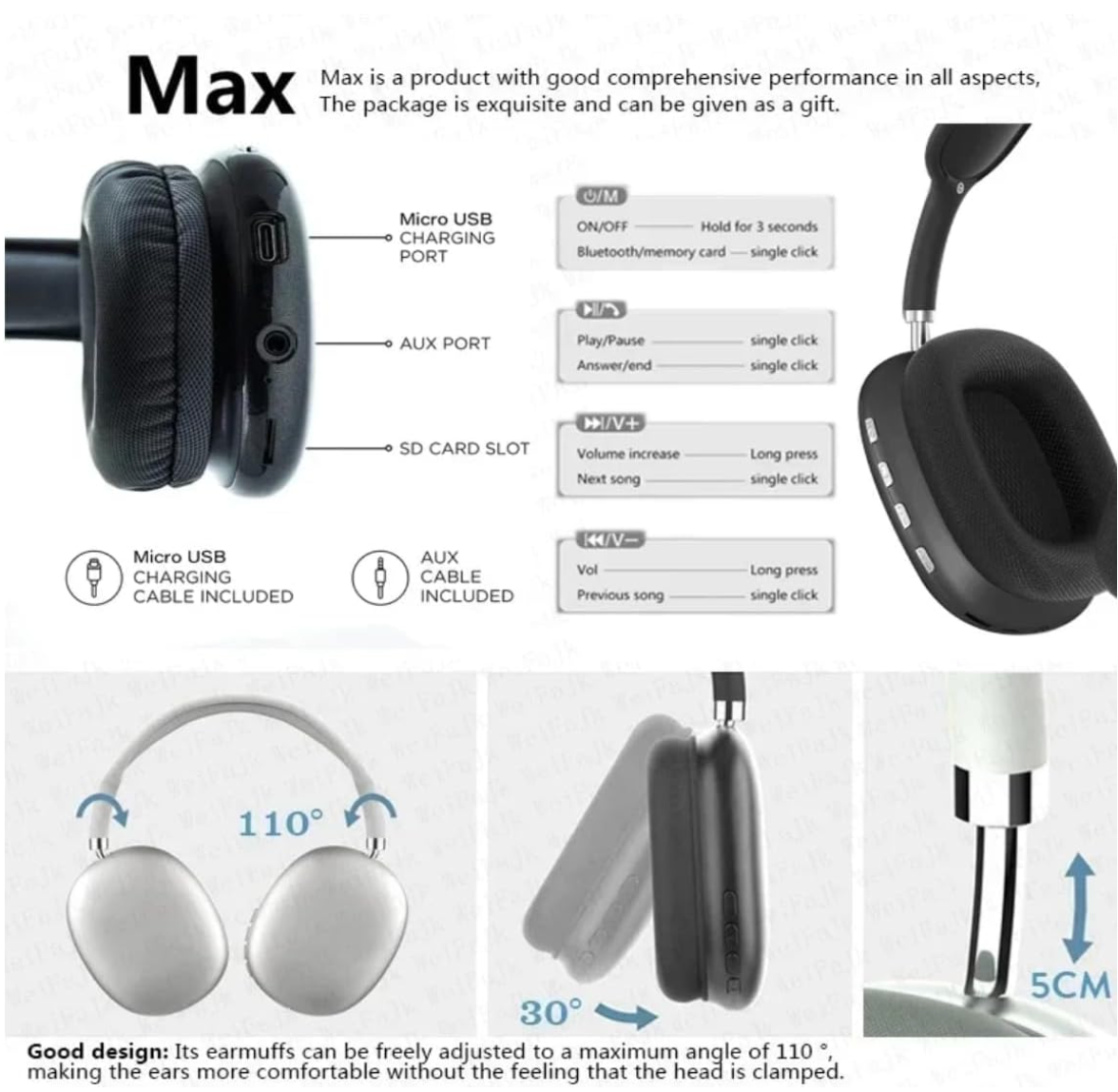 Cuffie Bluetooth P9