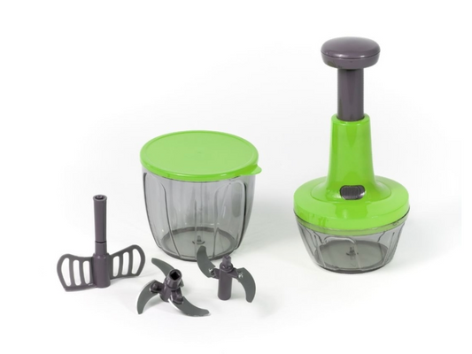 Mini Tritatutto Manuale 2 in 1 – Tagliaverdure e Tritatore Portatile