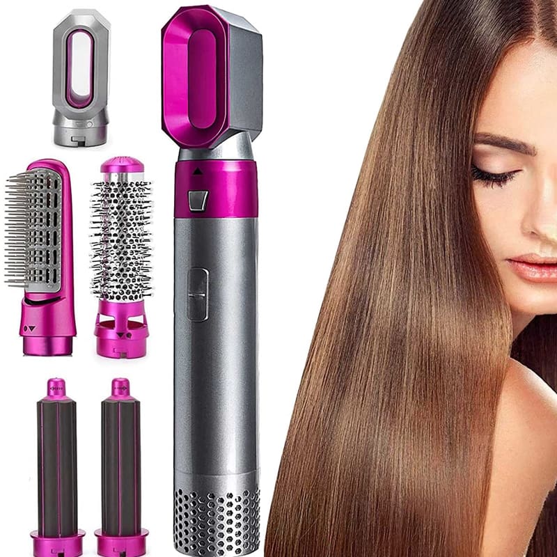 Spazzola Elettrica Asciugacapelli Modellante e Lisciante ad Aria Calda 5 in 1